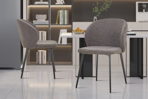 Chaise 'Toledo' Bouclé Gris