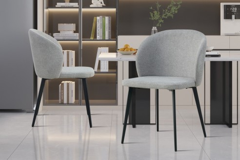 Chaise 'Toledo' Tissu Gris clair
