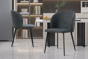 Chaise 'Toledo' Tissu Gris foncé