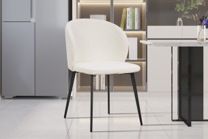 Chaise 'Toledo' Bouclé Blanc