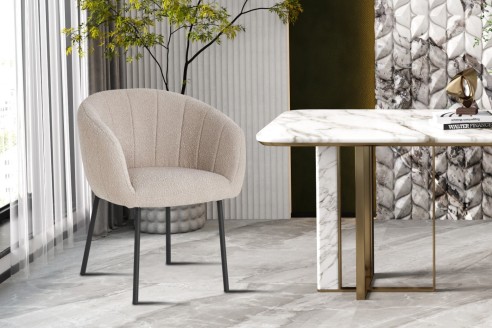 Chaise 'Sevilla' Bouclé Sable