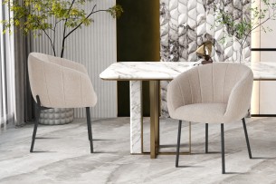 Chaise 'Sevilla' Bouclé Sable