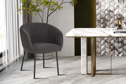 Chaise 'Sevilla' Bouclé Gris