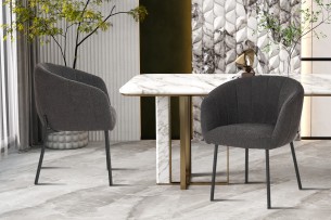 Chaise 'Sevilla' Bouclé Gris