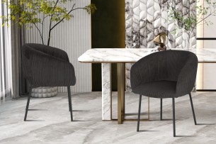 Chaise 'Sevilla' Corduroy Fabb Hyper 16 Gris