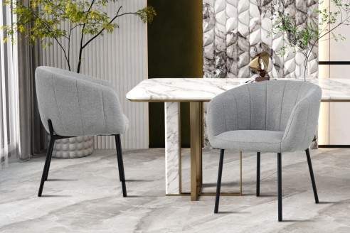 Chaise 'Sevilla' Tissu Gris clair