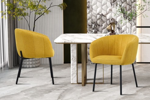 Chaise 'Sevilla' Tissu Jaune