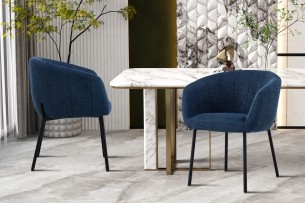 Chaise 'Sevilla' Tissu Bleu