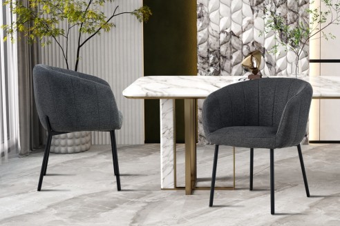 Chaise 'Sevilla' Tissu Gris foncé