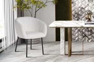 Chaise 'Sevilla' Bouclé Blanc