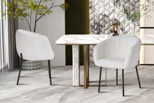 Chaise 'Sevilla' Bouclé Blanc