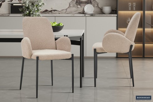 Chaise 'Bilbao' Bouclé Sable