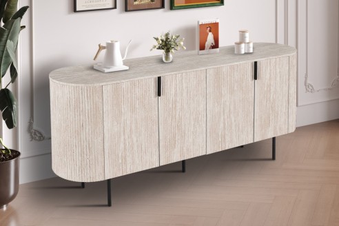 Bahut 'Lagos' 200 cm Décor Travertin Beige