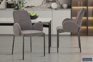 Chaise 'Bilbao' Bouclé Gris