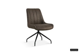 Chaise 'Avila' Pivotant Tissu Brun Gris