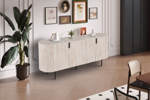 Bahut 'Lagos' 200 cm Décor Travertin Beige