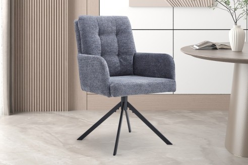 Chaise 'Granada' Pivotant à 0 Tissu Davis Bliss 75-73 Gris foncé