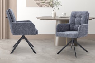 Chaise 'Granada' Pivotant à 0 Tissu Davis Bliss 75-73 Gris foncé