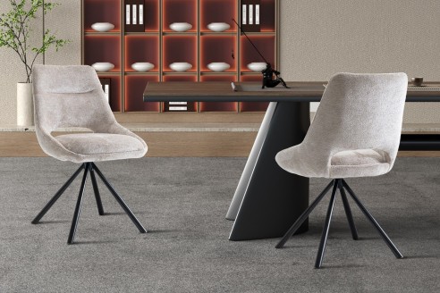 Chaise 'Dante' Tissu Beige