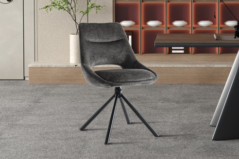 Chaise 'Dante' Tissu Gris