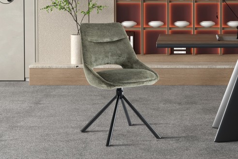 Chaise 'Dante' Tissu Vert