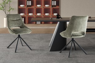 Chaise 'Dante' Tissu Vert