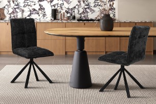 Chaise 'Jack' Pivotant à 0 Tissu Gris foncé