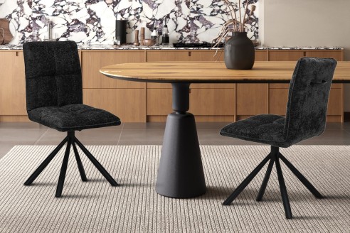Chaise 'Jack' Pivotant à 0 Tissu Gris foncé