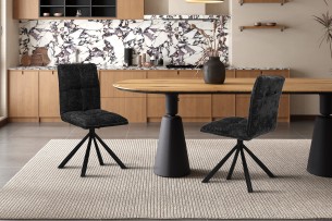 Chaise 'Jack' Pivotant à 0 Tissu Gris foncé
