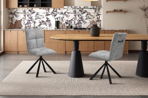 Chaise 'Jack' Pivotant à 0 Tissu Gris clair