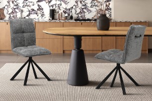 Chaise 'Jack' Pivotant à 0 Tissu Gris