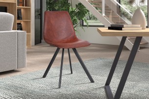 Chaise 'Emma' PU Brun foncé