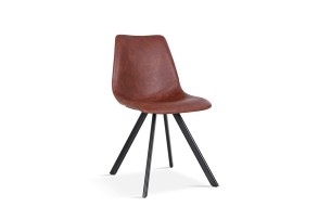 Chaise 'Emma' PU Brun foncé