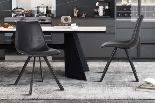 Chaise 'Emma' PU Noir