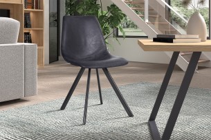 Chaise 'Emma' PU Noir