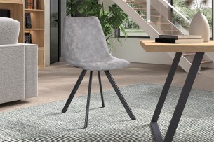 Chaise 'Emma' PU Gris foncé