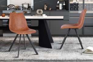 Chaise 'Emma' PU Cognac