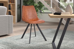 Chaise 'Emma' PU Cognac