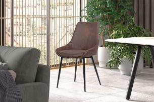 Chaise 'Mirano' PU Micro fibre Brun