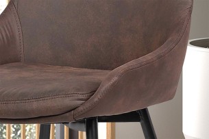 Chaise 'Mirano' PU Micro fibre Brun