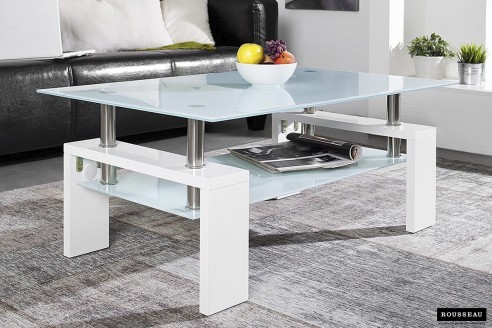 Table basse 'Alana' Blanc laqué