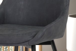 Chaise 'Mirano' PU Gris foncé