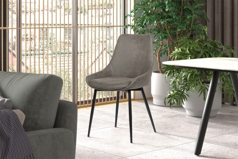 Chaise 'Mirano' PU Micro fibre Gris
