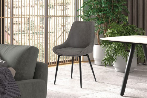 Chaise 'Mirano' PU Gris clair