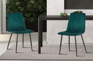 Chaise 'Willis' Velours Vert