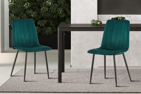 Chaise 'Willis' Velours Vert