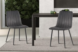 Chaise 'Willis' Velours Gris