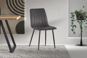 Chaise 'Willis' Velours Gris