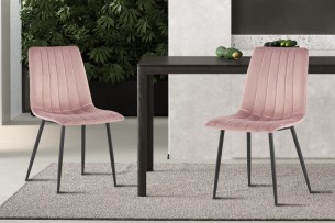 Chaise 'Willis' Velours Rose