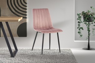 Chaise 'Willis' Velours Rose